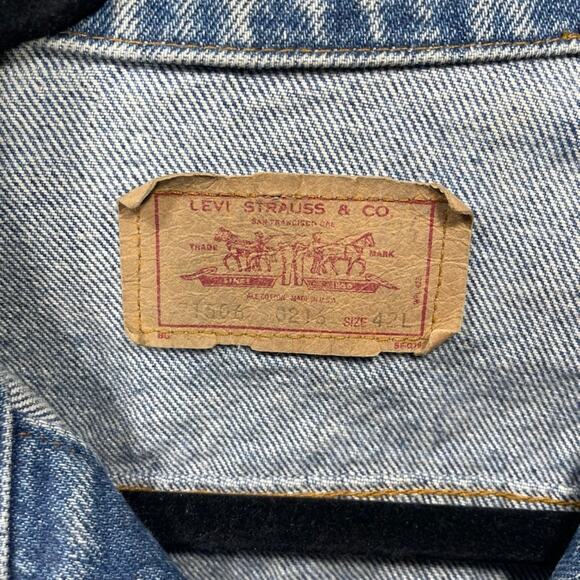 Vintage Levis Denim Trucker Jean Jacket 71506-0216 Made In USA Size 42L 80s (42) - Picture 2 of 15